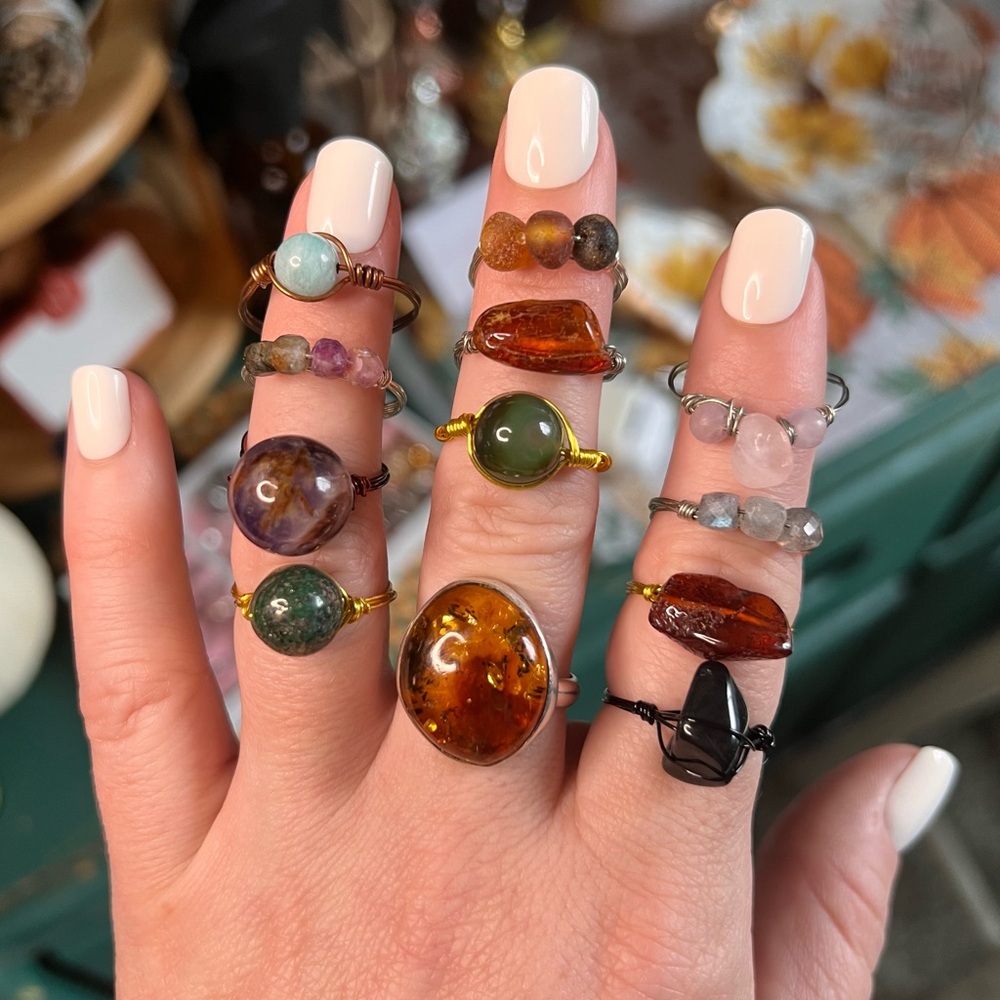 Wire Wrapped Crystal Rings✨Custom Orders Welcomed